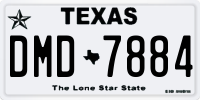 TX license plate DMD7884