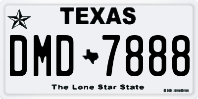 TX license plate DMD7888
