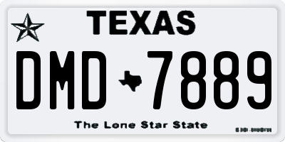 TX license plate DMD7889