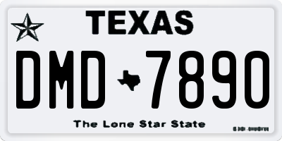 TX license plate DMD7890