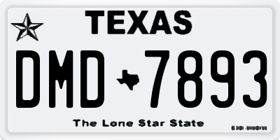TX license plate DMD7893