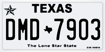TX license plate DMD7903