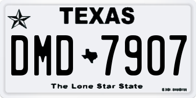TX license plate DMD7907
