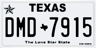 TX license plate DMD7915