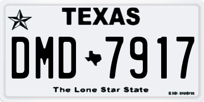 TX license plate DMD7917