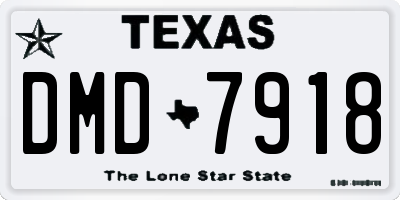 TX license plate DMD7918
