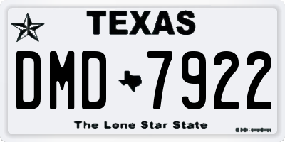 TX license plate DMD7922