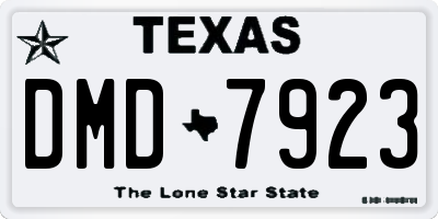 TX license plate DMD7923