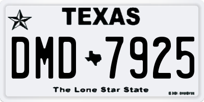 TX license plate DMD7925