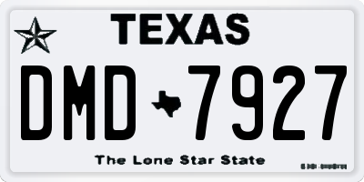 TX license plate DMD7927