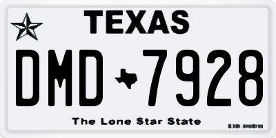 TX license plate DMD7928