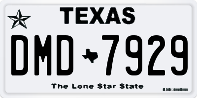 TX license plate DMD7929