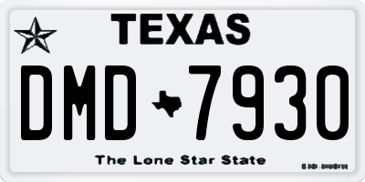TX license plate DMD7930