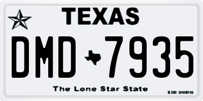 TX license plate DMD7935
