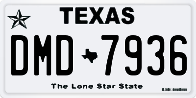 TX license plate DMD7936