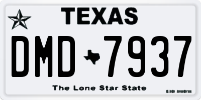 TX license plate DMD7937