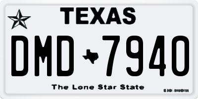 TX license plate DMD7940