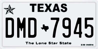 TX license plate DMD7945