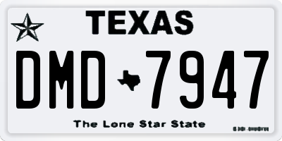TX license plate DMD7947