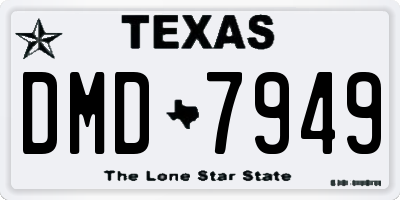 TX license plate DMD7949