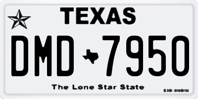 TX license plate DMD7950