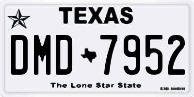 TX license plate DMD7952