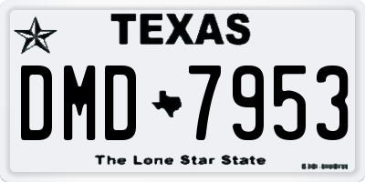 TX license plate DMD7953