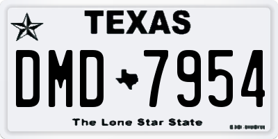 TX license plate DMD7954