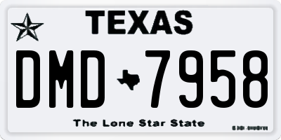 TX license plate DMD7958