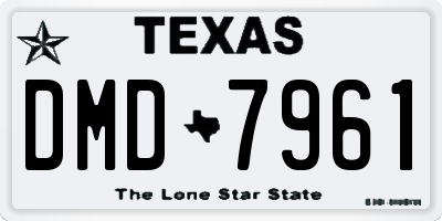 TX license plate DMD7961