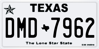 TX license plate DMD7962