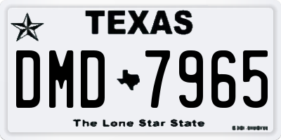 TX license plate DMD7965