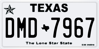 TX license plate DMD7967