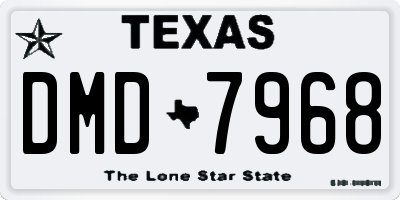 TX license plate DMD7968