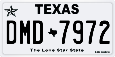 TX license plate DMD7972
