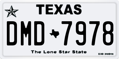 TX license plate DMD7978