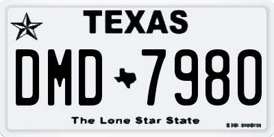 TX license plate DMD7980