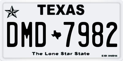 TX license plate DMD7982