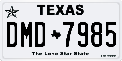 TX license plate DMD7985