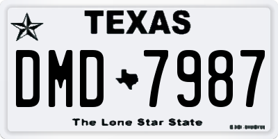 TX license plate DMD7987