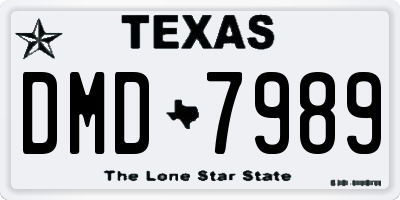 TX license plate DMD7989