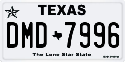 TX license plate DMD7996