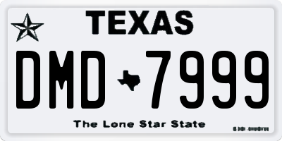 TX license plate DMD7999