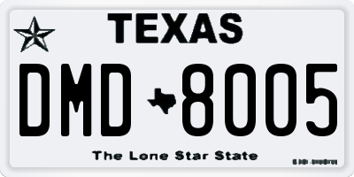 TX license plate DMD8005