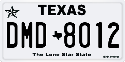 TX license plate DMD8012