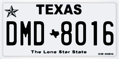 TX license plate DMD8016