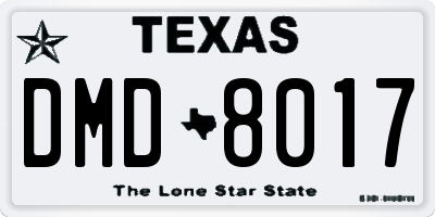 TX license plate DMD8017
