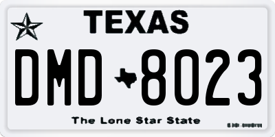 TX license plate DMD8023