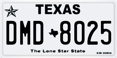 TX license plate DMD8025
