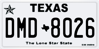 TX license plate DMD8026